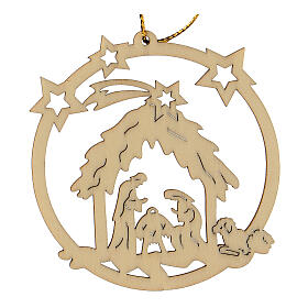 Christmas tree decoration, circle with stars and Holy Family