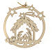 Christmas tree decoration, circle with stars and Holy Family s1