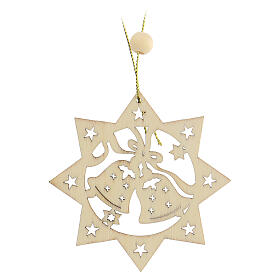 Christmas tree decoration, star with 8 points and bells