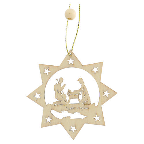 Christmas tree decoration, star with 8 points and Holy Family 1