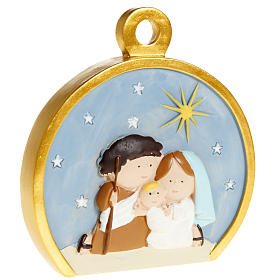 Christmas tree ornaments in wood and pvc: Christmas tree decoration, stylised round nativity