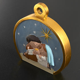 Christmas tree ornaments in wood and pvc: Christmas tree decoration, stylised round nativity