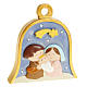 Christmas tree decoration, bell with stylised nativity s1