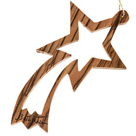 Christmas tree decoration carved star Holy Land olive wood