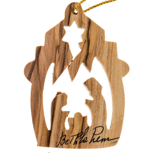 Decoration Christmas tree Nativity Holy Land olive wood 1