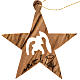 Christmas star decoration Holy Land olive wood s1