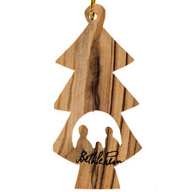 Christmas tree ornament fir and Nativity Holy Land olive wood
