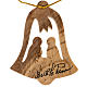Christams bell ornament Nativity Holy Land olive wood. s1
