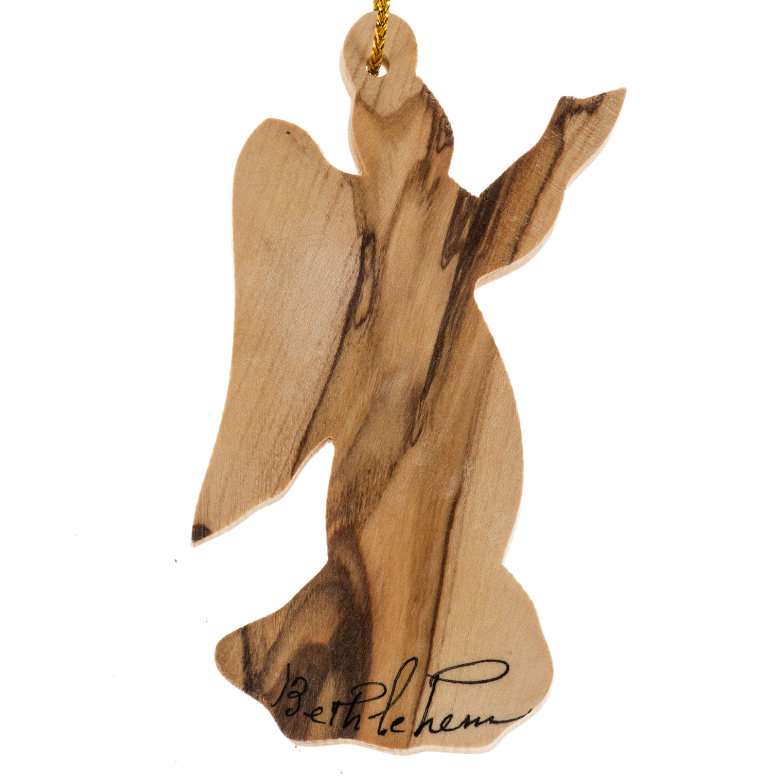 Schmuck Weihnachtsbaum Olivenholz Bethlehem Engel | Online Verfauf auf