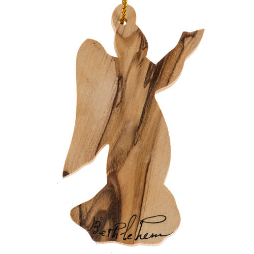 Adorno árbol madera olivo Bethlehem ángel 1