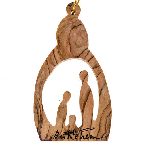 Adorno madeira oliveira Palestina com Natividade estilizada 1