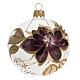 Christmas blown glass violet hand painted ball ornament 8cm s1