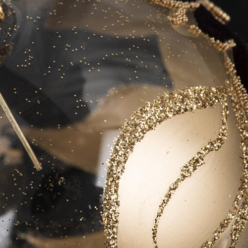 Bombka na choinkę przezroczysta dekoracje złoto fiolet 8 cm 4