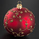 Boule de Noel rouge décors or 8cm s2