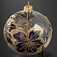 Christmas blown glass fuchsia painted ball ornament 8cm. s2