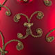 Pallina albero Natale vetro rossa decori oro 10cm s3