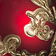 Kugel Weihnachtsbaum Glas rot mit Dekorationen golden 8 cm s3