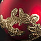 Christmas bauble, red glass with gold decorations, 8cm s4