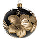 Bola de Navidad vidrio negro decoraciones florales oro 10 cm. s1