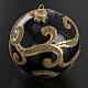 Christmas bauble, black glass with gold decorations, 8cm s2