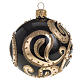 Christmas bauble, black glass and gold decorations, 8cm s1