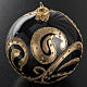 Christmas bauble, black glass and gold decorations, 8cm s2