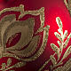 Kugel Weihnachtsbaum rot Glas goldene Blumen 8 cm s3