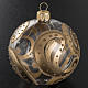 Christmas bauble, transparent glass with golden drops, 8cm s2