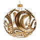 Christmas bauble, transparent with golden drops, 10cm s1