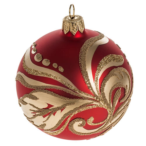 Christmas bauble with artistic gold decorations, 8cm 1