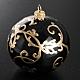 Christmas black blown glass ball ornament 8cm s2