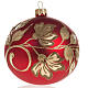 Christmas bauble in blown glass, red and gold decorations, 10cm s1