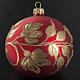 Christmas bauble in blown glass, red and gold decorations, 10cm s2