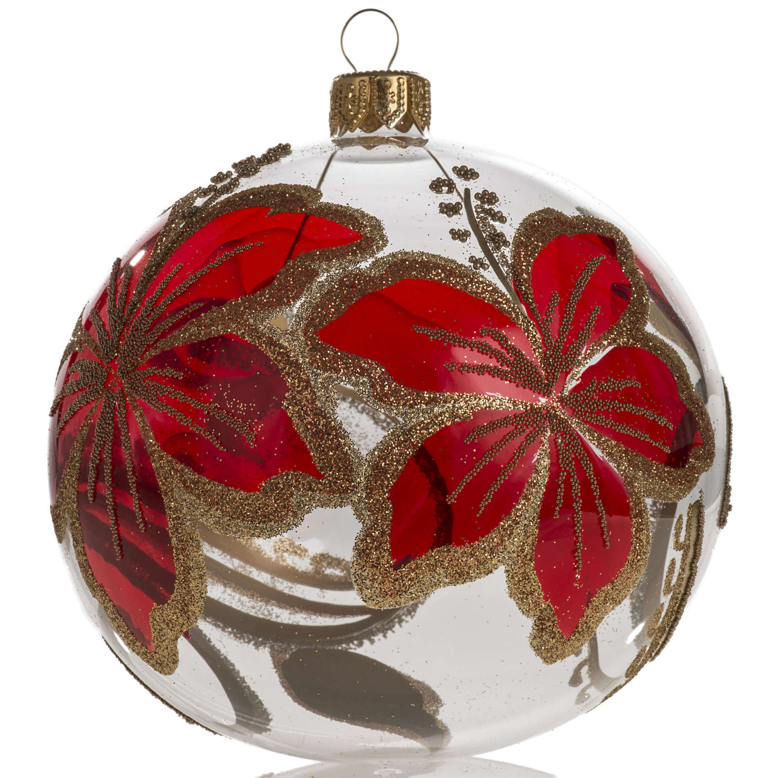 Boule De Noël En Verre Soufflé Peint à La Main - Diamètre 7,5 Cm - Décoration Sapin Ukraine - Neuf