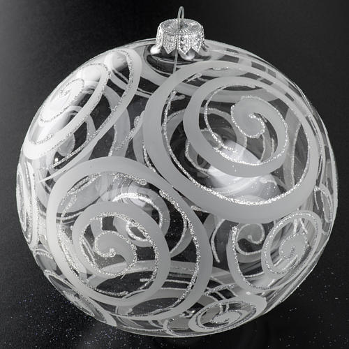 Christmas bauble, transparent glass and decorations, 15cm 2