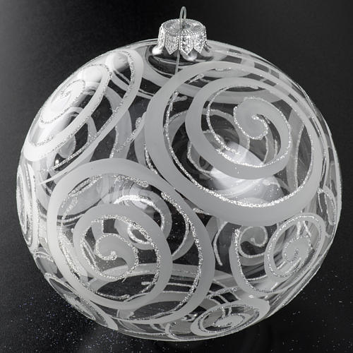 Bola árvore Natal vidro transparente decoro 15 cm 2