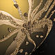 Boule de Noel dorée verre décoré 15 cm s3