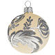 Christmas bauble, silver and ivory glass 6cm s1