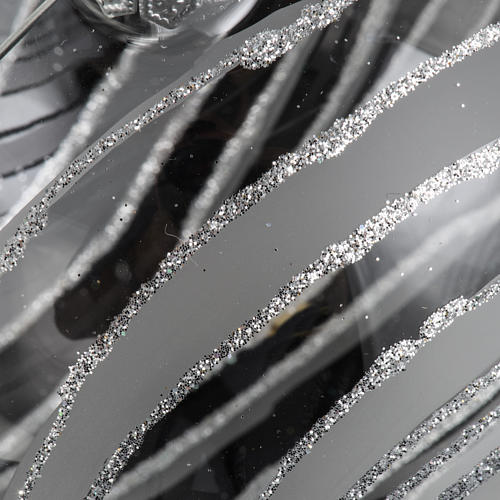 Boule de Noel verre soufflé transparent argent 10 cm 3