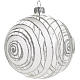 Christmas bauble, silver and transparent glass 10cm s1