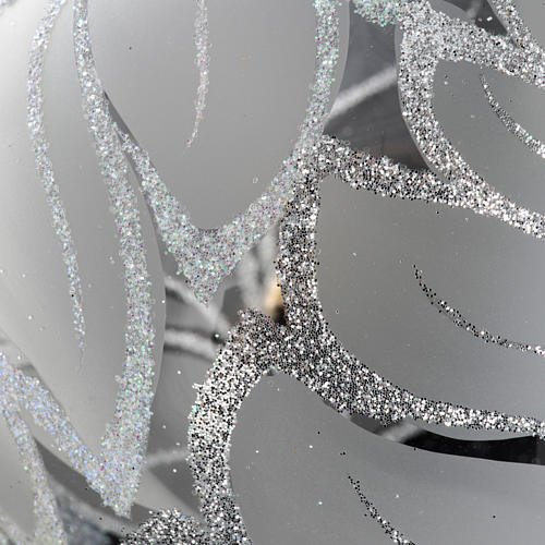Bola árvore Natal vidro transparente opaco folhas 10 cm 3