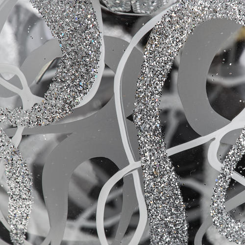 Boule de Noel verre transparent décors 10 cm 3