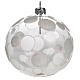 Christmas bauble, transparent and white with circles 10cm s1