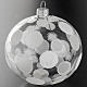 Christmas bauble, transparent and white with circles 10cm s2