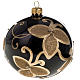 Christmas bauble, transparent glass and gold flower 10cm s1
