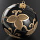 Christmas bauble, transparent glass and gold flower 10cm s2