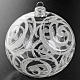 Christmas bauble, transparent glass and silver flower 10cm s2
