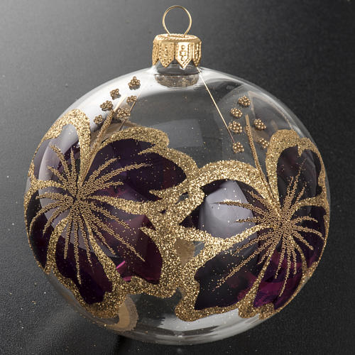 Bola de Navidad para el árbol cristal transparente flor f 2