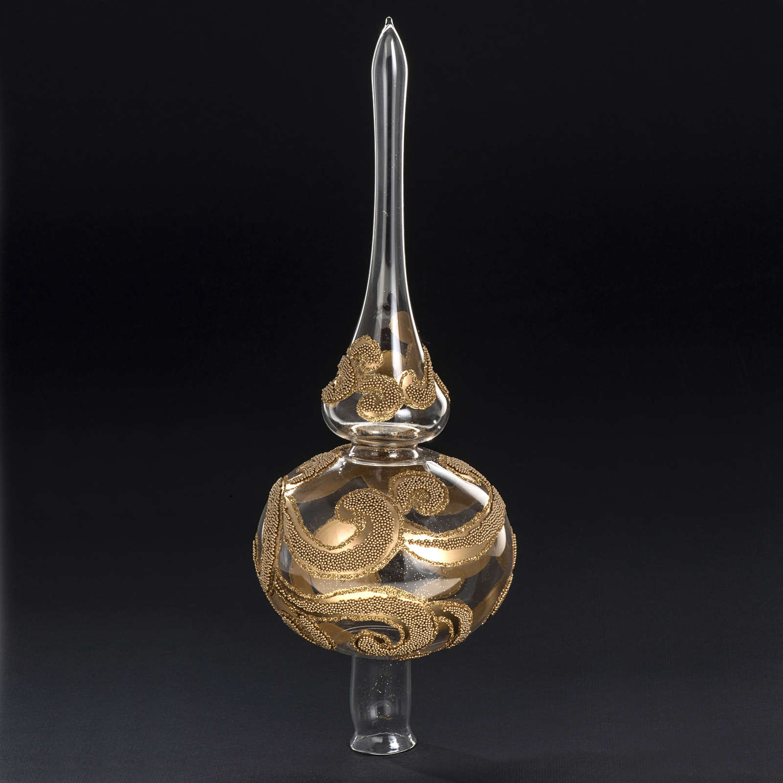 Cimier de sapin de noel verre transparent peint or | vente en ligne sur
