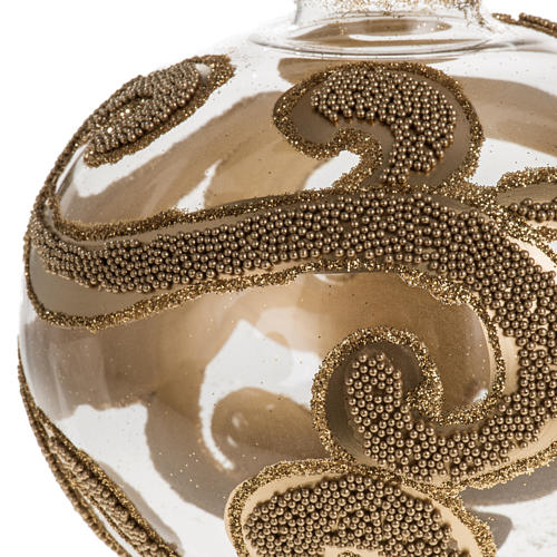 Puntale per albero di Natale vetro trasparente oro dipinto 2